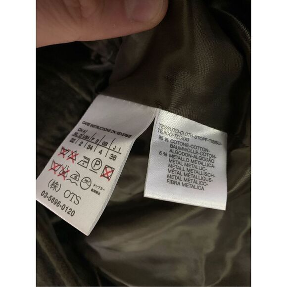 MaxMara jacket velvet dark green women's size 2 - Picture 4 of 5